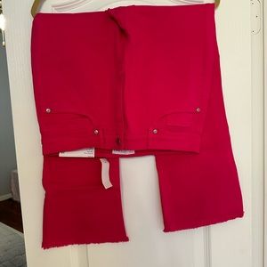 Loft High rise kick crop pants size 6 hot pink NWT